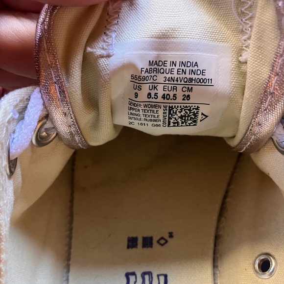 Converse All Star Metallic Low Top Pink Sneakers Size 9 - Picture 3 of 3